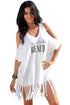 Sexy White Loose Fit Take me to the BEACH Cover up